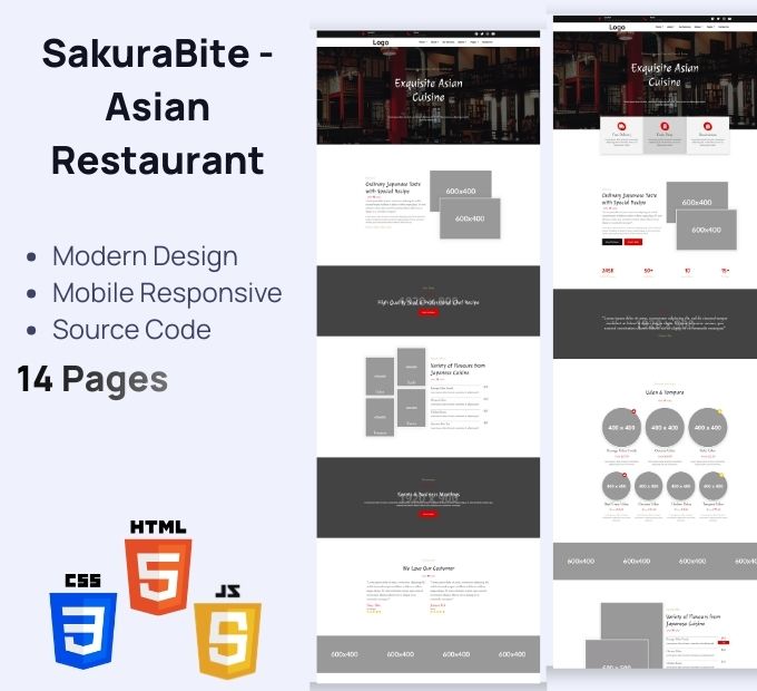 SakuraBite – Asian Restaurant Basic HTML
