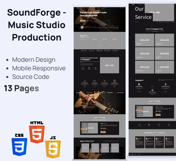 SoundForge – Music Studio & Production Premium HTML