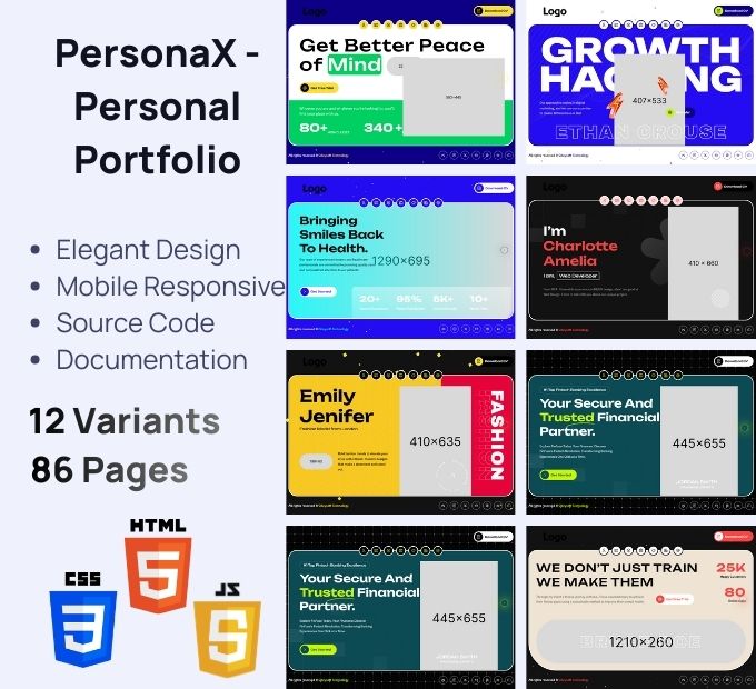 PersonaX – Personal Portfolio HTML Pack