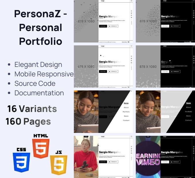 PersonaZ – Personal Portfolio HTML Pack